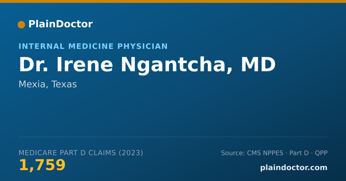 Shareable card for Irene Ngantcha, MD - Internal Medicine Physician, Mexia, TX