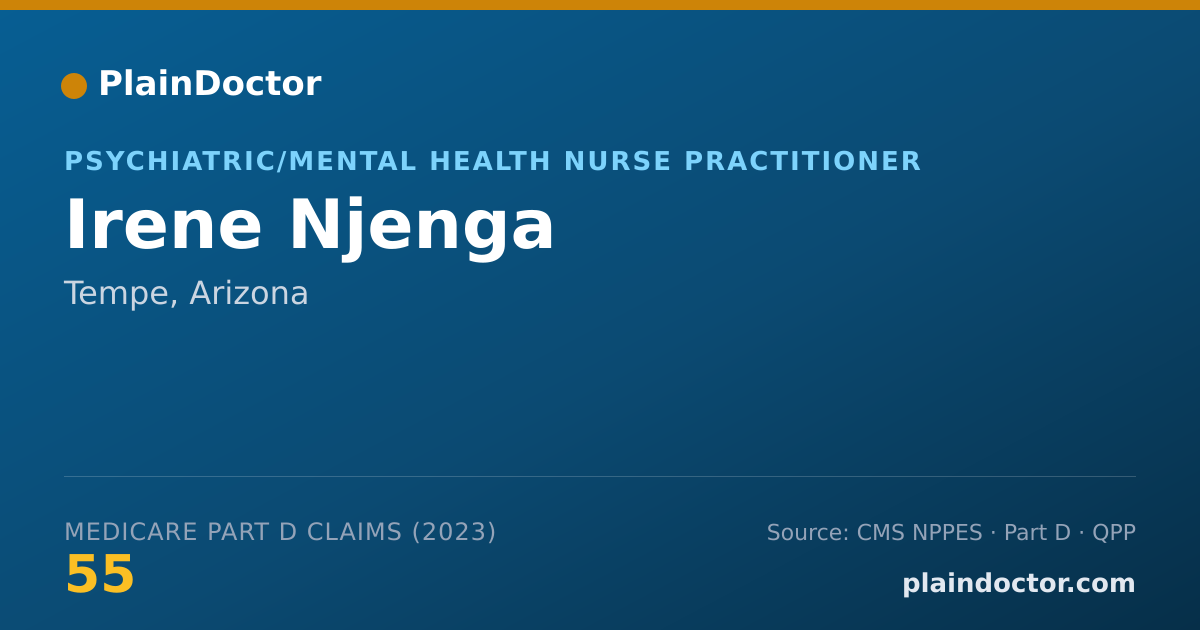 Shareable card for Irene Njenga - Psychiatric/Mental Health Nurse Practitioner, Tempe, AZ