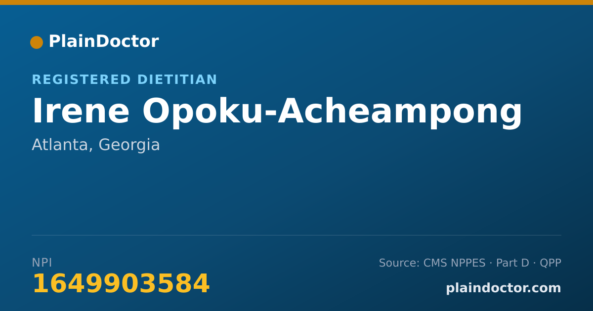 Shareable card for Irene Opoku-Acheampong - Registered Dietitian, Atlanta, GA
