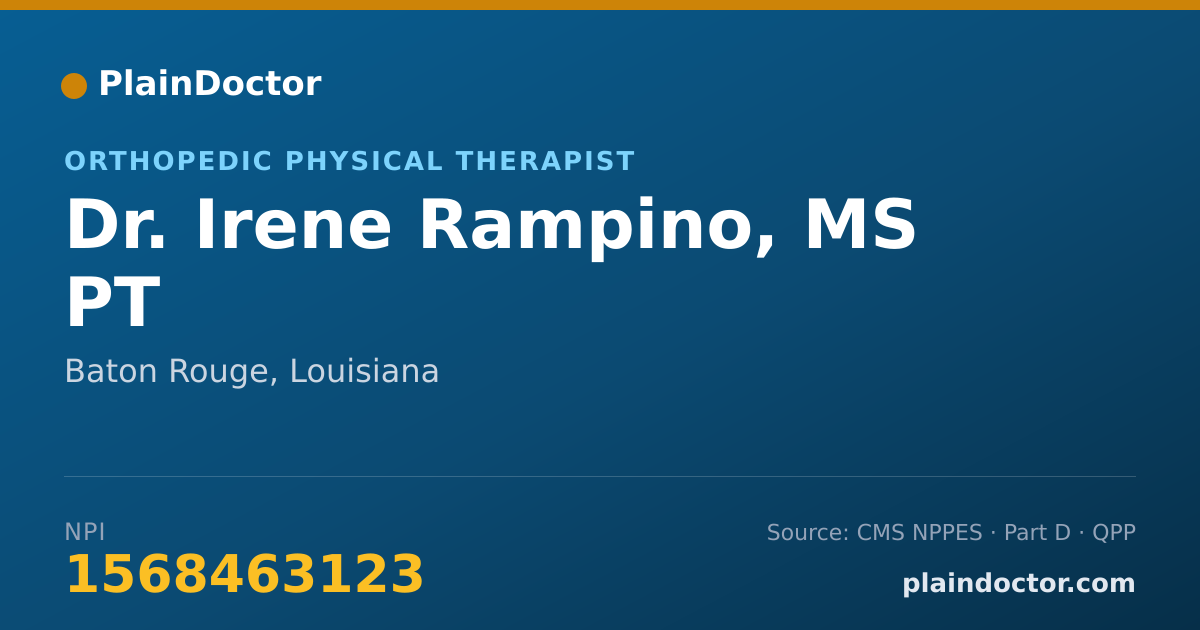 Shareable card for Irene Rampino, MS  PT - Orthopedic Physical Therapist, Baton Rouge, LA