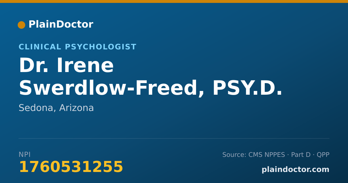 Shareable card for Irene Swerdlow-Freed, PSY.D. - Clinical Psychologist, Sedona, AZ