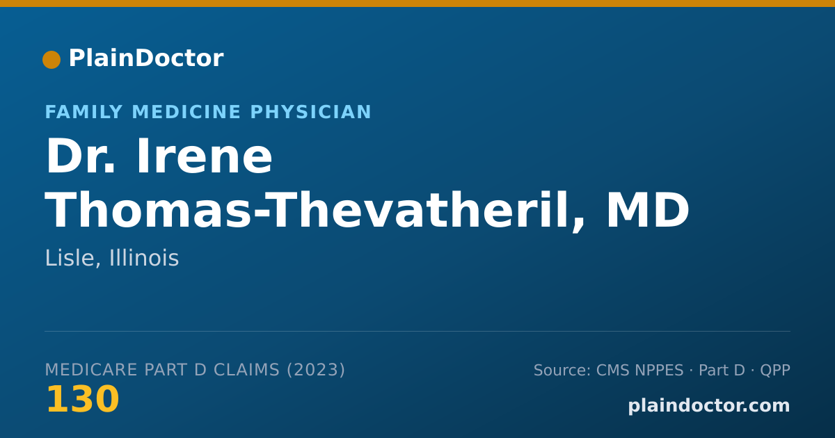 Shareable card for Irene Thomas-Thevatheril, MD - Family Medicine Physician, Lisle, IL