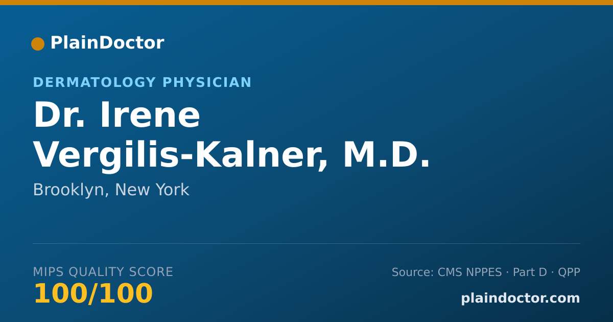 Shareable card for Irene Vergilis-Kalner, M.D. - Dermatology Physician, Brooklyn, NY