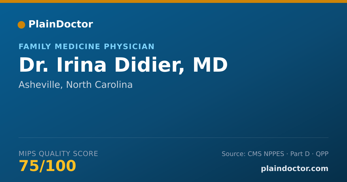 Shareable card for Irina Didier, MD - Family Medicine Physician, Asheville, NC