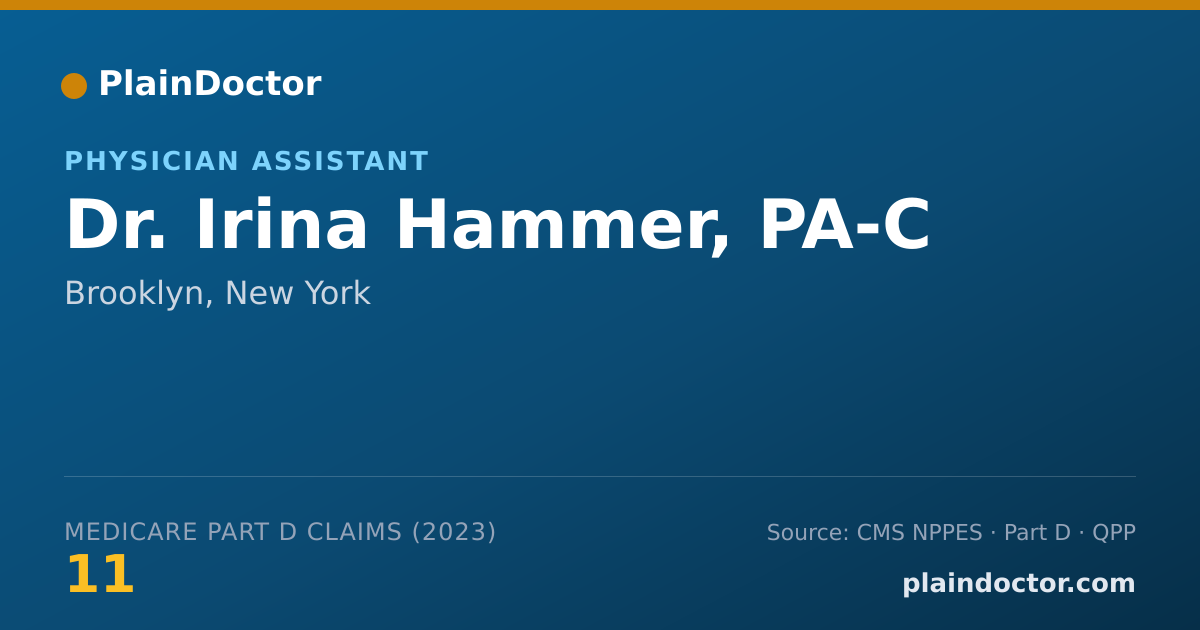 Shareable card for Irina Hammer, PA-C - Physician Assistant, Brooklyn, NY