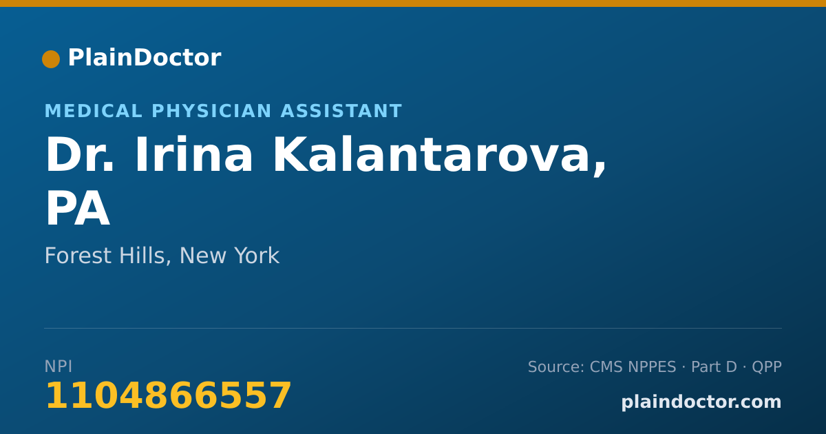 Shareable card for Irina Kalantarova, PA - Medical Physician Assistant, Forest Hills, NY