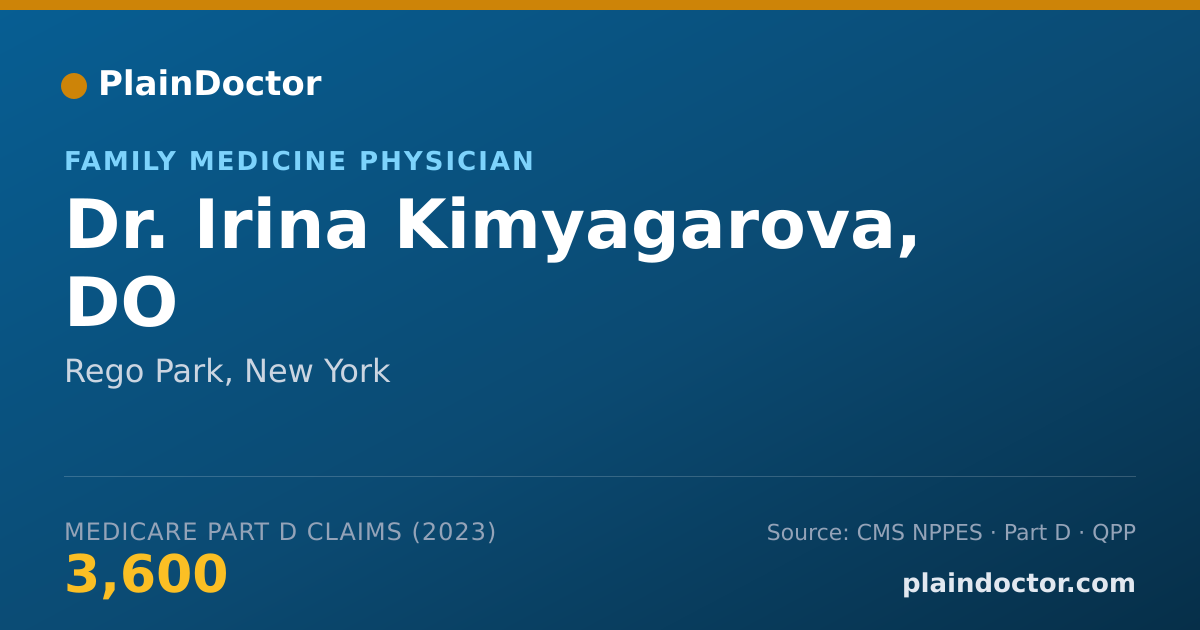 Shareable card for Irina Kimyagarova, DO - Family Medicine Physician, Rego Park, NY