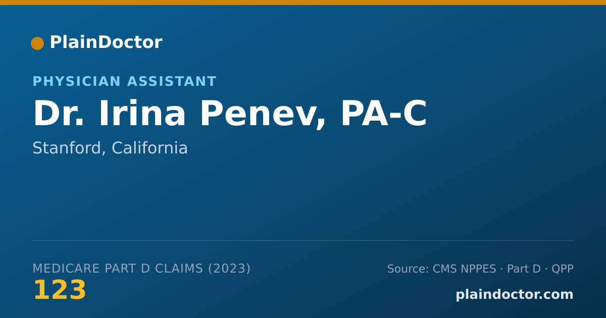 Shareable card for Irina Penev, PA-C - Physician Assistant, Stanford, CA