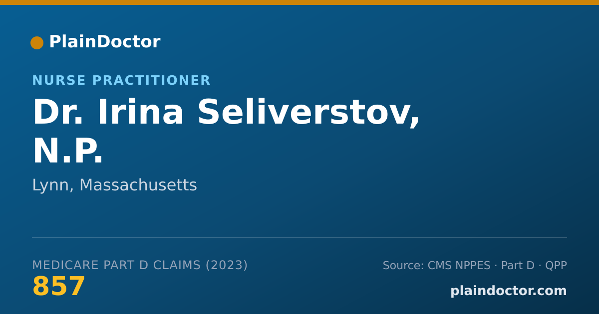 Shareable card for Irina Seliverstov, N.P. - Nurse Practitioner, Lynn, MA
