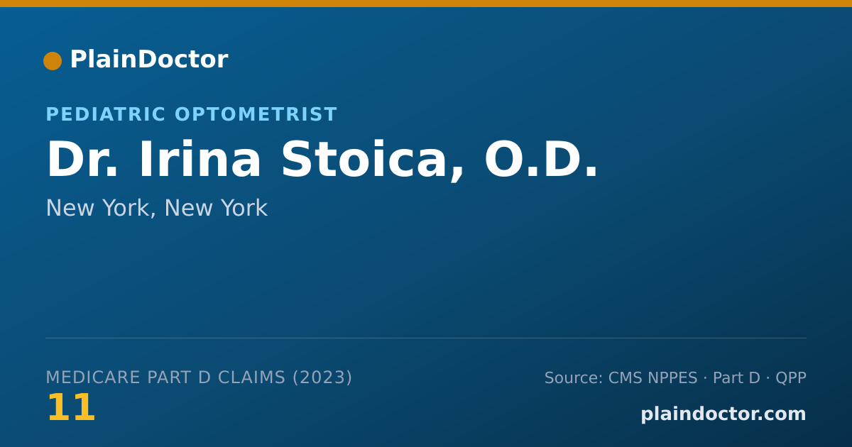 Shareable card for Irina Stoica, O.D. - Pediatric Optometrist, New York, NY