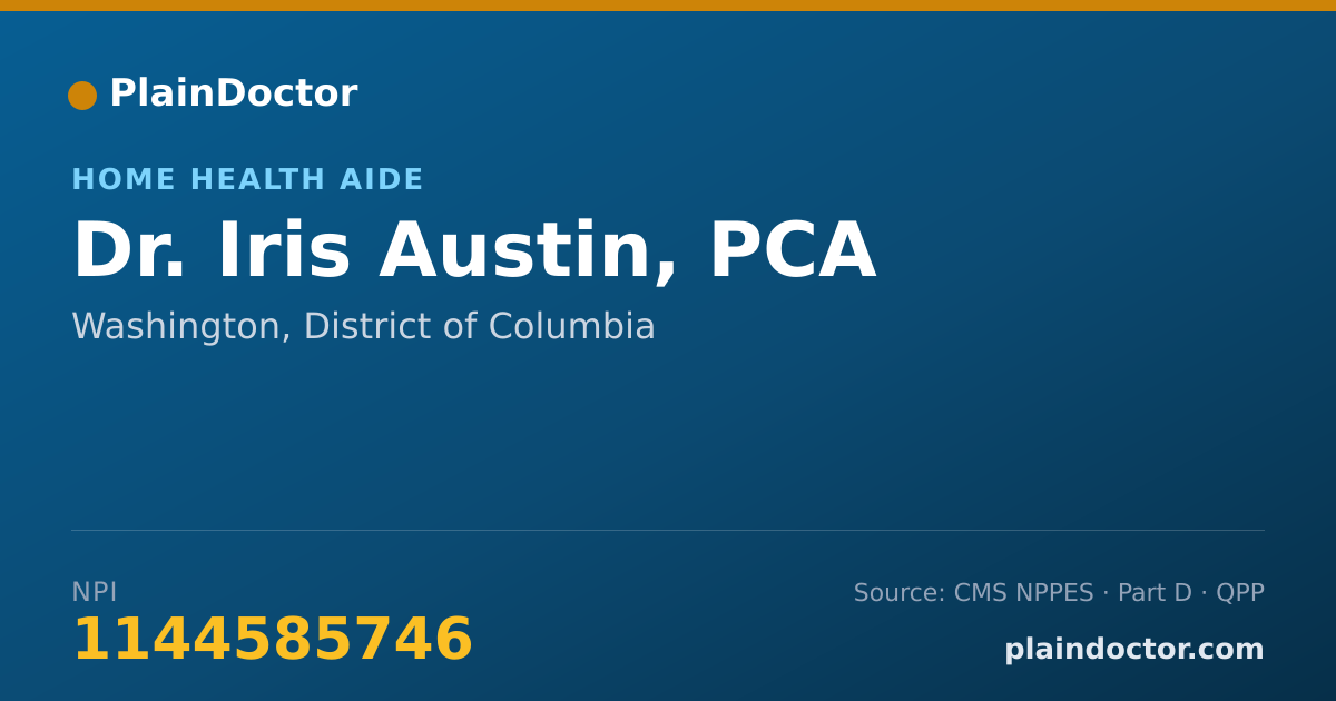 Shareable card for Iris Austin, PCA - Home Health Aide, Washington, DC
