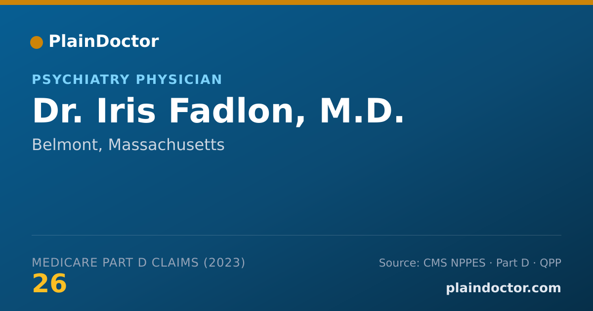 Shareable card for Iris Fadlon, M.D. - Psychiatry Physician, Belmont, MA