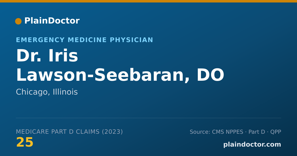 Shareable card for Iris Lawson-Seebaran, DO - Emergency Medicine Physician, Chicago, IL