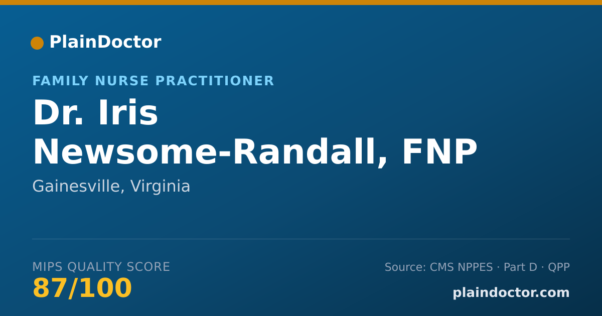 Shareable card for Iris Newsome-Randall, FNP - Family Nurse Practitioner, Gainesville, VA