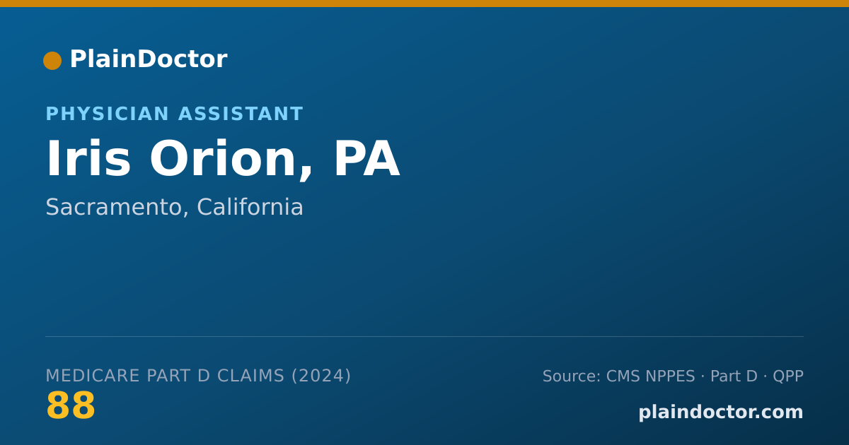 Shareable card for Iris Orion, PA - Physician Assistant, Sacramento, CA