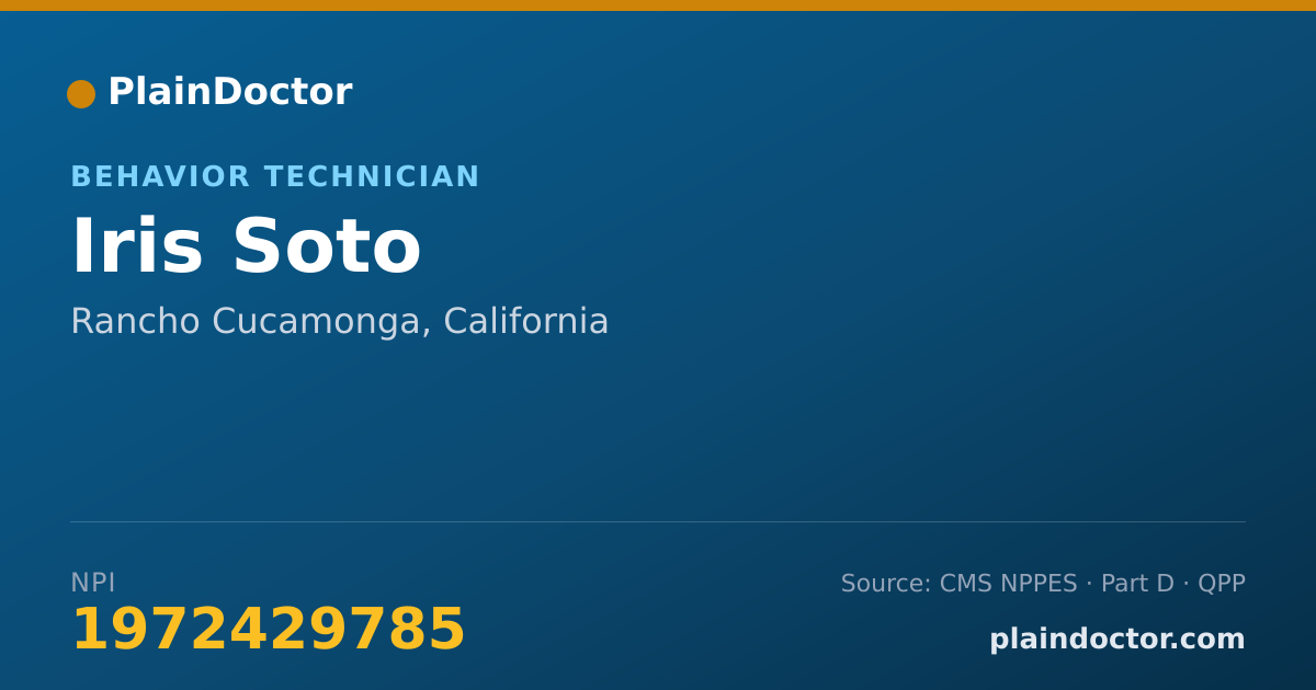 Shareable card for Iris Soto - Behavior Technician, Rancho Cucamonga, CA