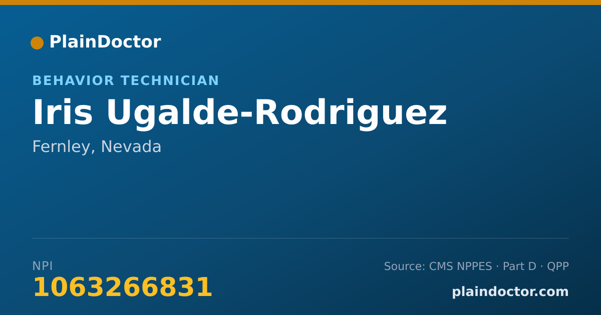 Shareable card for Iris Ugalde-Rodriguez - Behavior Technician, Fernley, NV