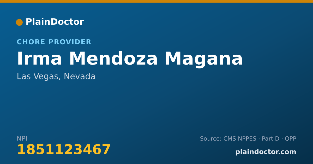 Shareable card for Irma Mendoza Magana - Chore Provider, Las Vegas, NV