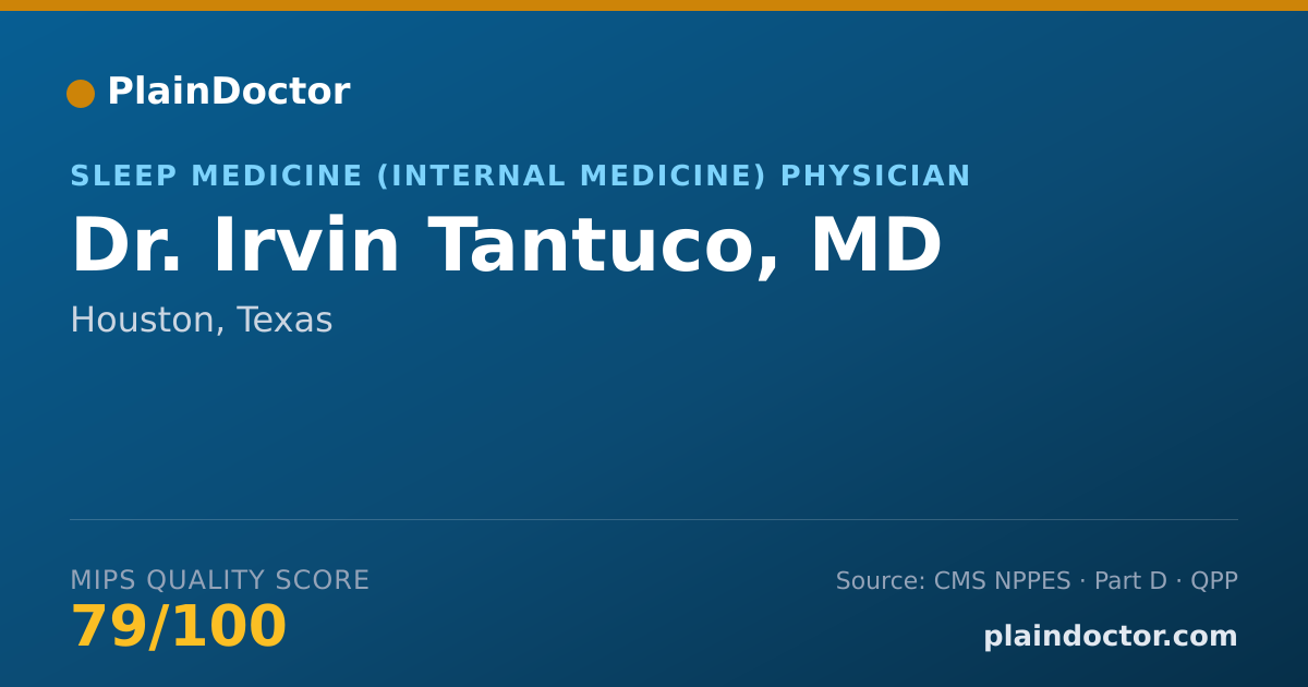 Shareable card for Irvin Tantuco, MD - Sleep Medicine (Internal Medicine) Physician, Houston, TX