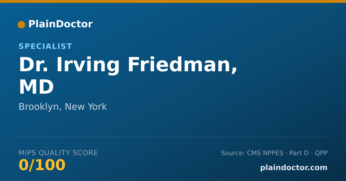 Shareable card for Irving Friedman, MD - Specialist, Brooklyn, NY