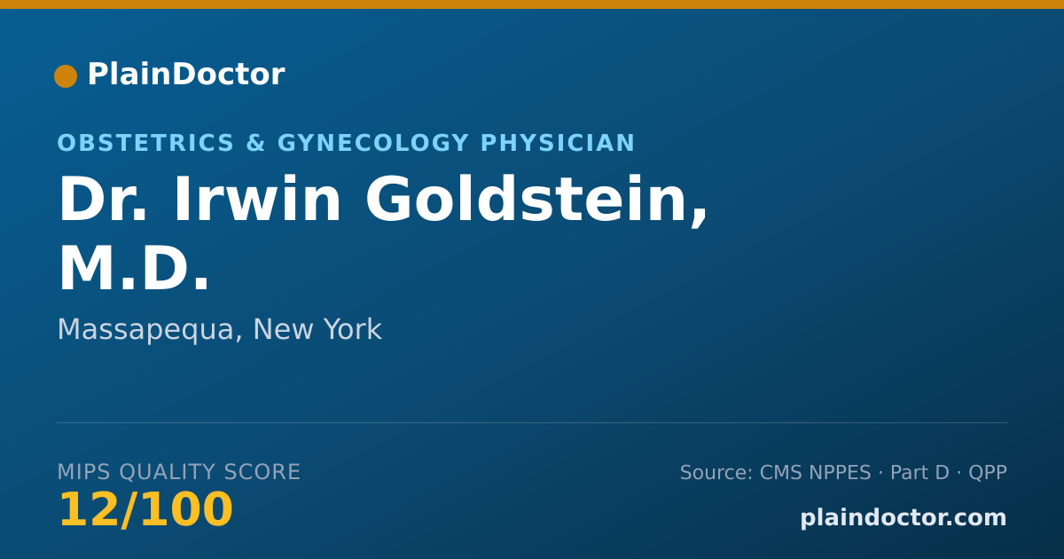 Shareable card for Irwin Goldstein, M.D. - Obstetrics & Gynecology Physician, Massapequa, NY