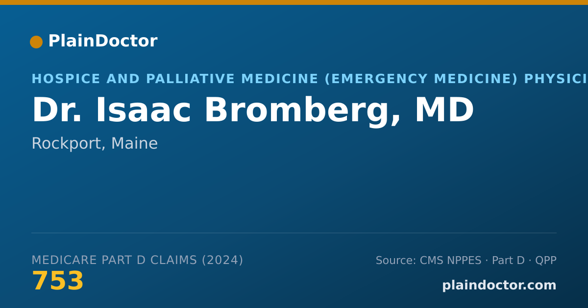 Shareable card for Isaac Bromberg, MD - Hospice and Palliative Medicine (Emergency Medicine) Physician, Rockport, ME