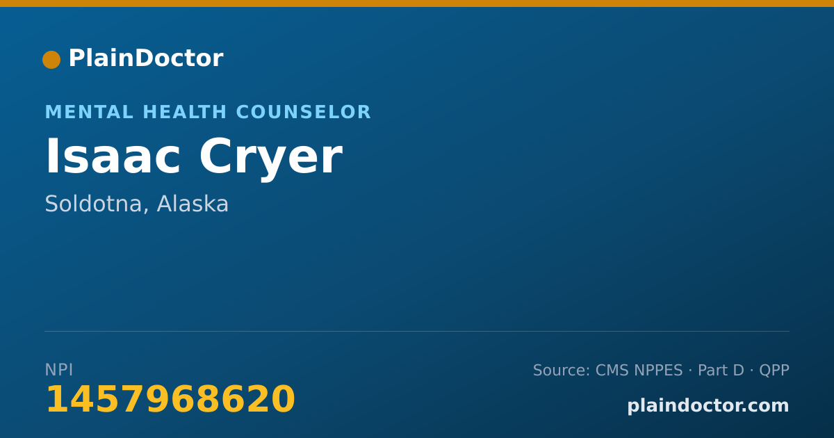 Shareable card for Isaac Cryer - Mental Health Counselor, Soldotna, AK
