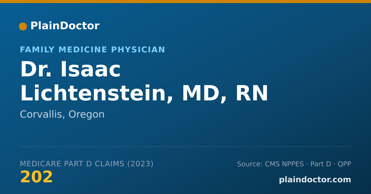 Shareable card for Isaac Lichtenstein, MD, RN - Family Medicine Physician, Corvallis, OR