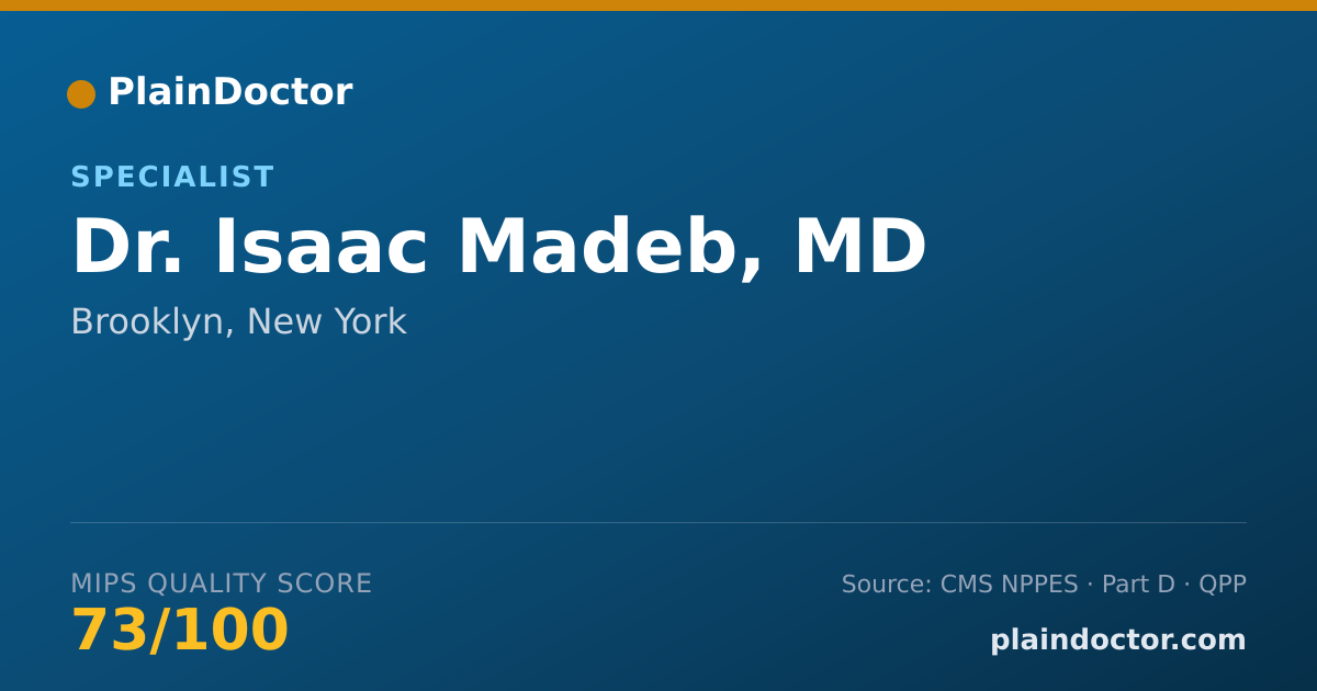 Shareable card for Isaac Madeb, MD - Specialist, Brooklyn, NY