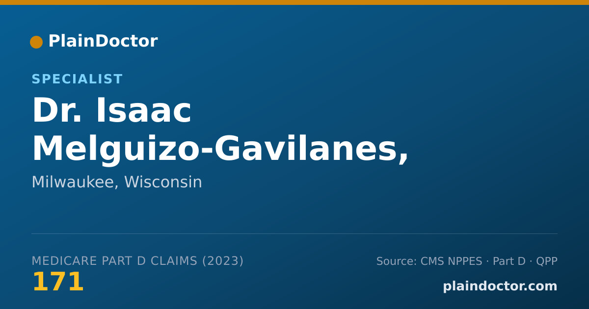 Shareable card for Isaac Melguizo-Gavilanes, M.D. - Specialist, Milwaukee, WI