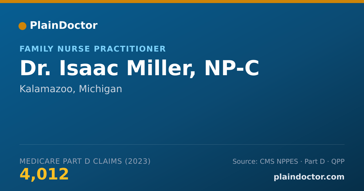 Shareable card for Isaac Miller, NP-C - Family Nurse Practitioner, Kalamazoo, MI