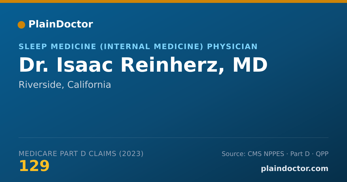 Shareable card for Isaac Reinherz, MD - Sleep Medicine (Internal Medicine) Physician, Riverside, CA