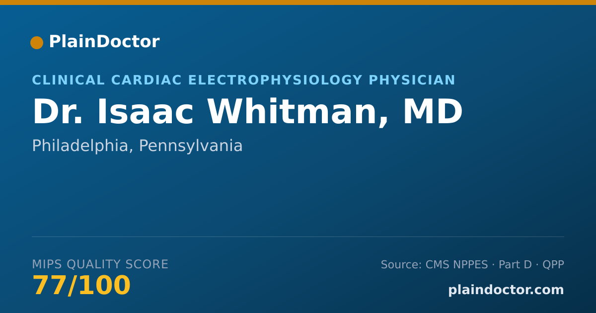 Shareable card for Isaac Whitman, MD - Cardiovascular Disease Physician, Philadelphia, PA