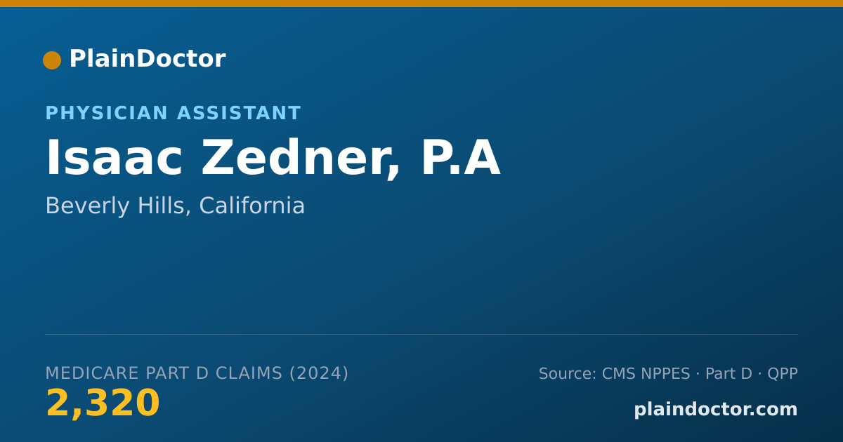 Shareable card for Isaac Zedner, P.A - Physician Assistant, Beverly Hills, CA