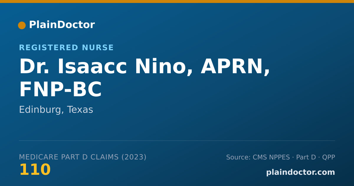 Shareable card for Isaacc Nino, APRN, FNP-BC - Registered Nurse, Edinburg, TX