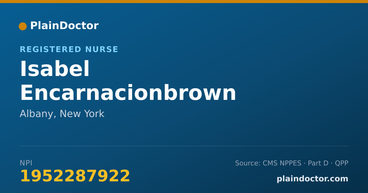 Shareable card for Isabel Encarnacionbrown - Registered Nurse, Albany, NY