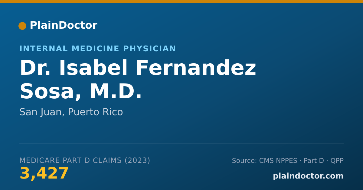 Shareable card for Isabel Fernandez Sosa, M.D. - Internal Medicine Physician, San Juan, PR