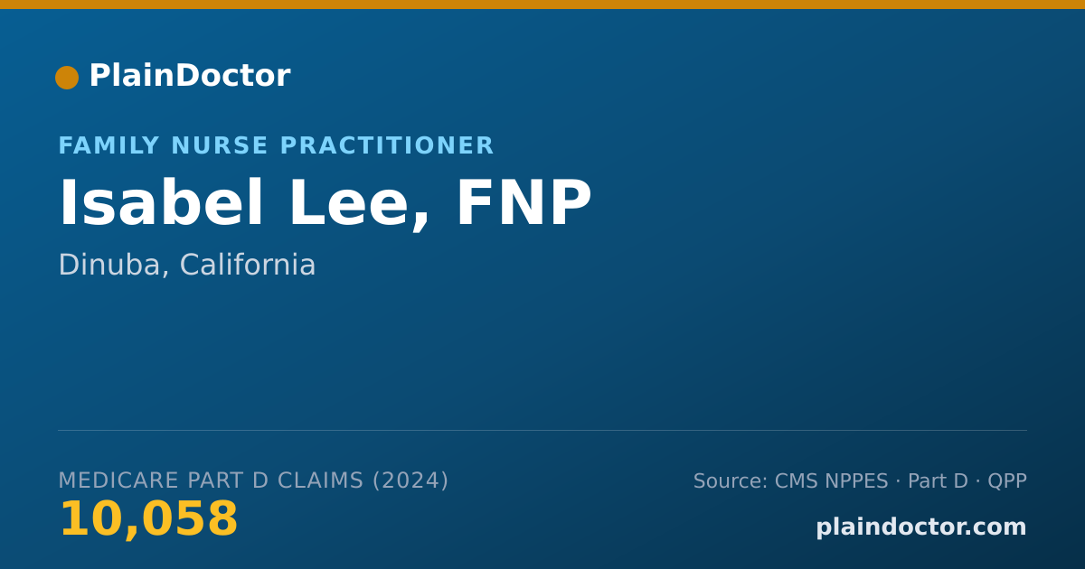 Shareable card for Isabel Lee, FNP - Family Nurse Practitioner, Dinuba, CA