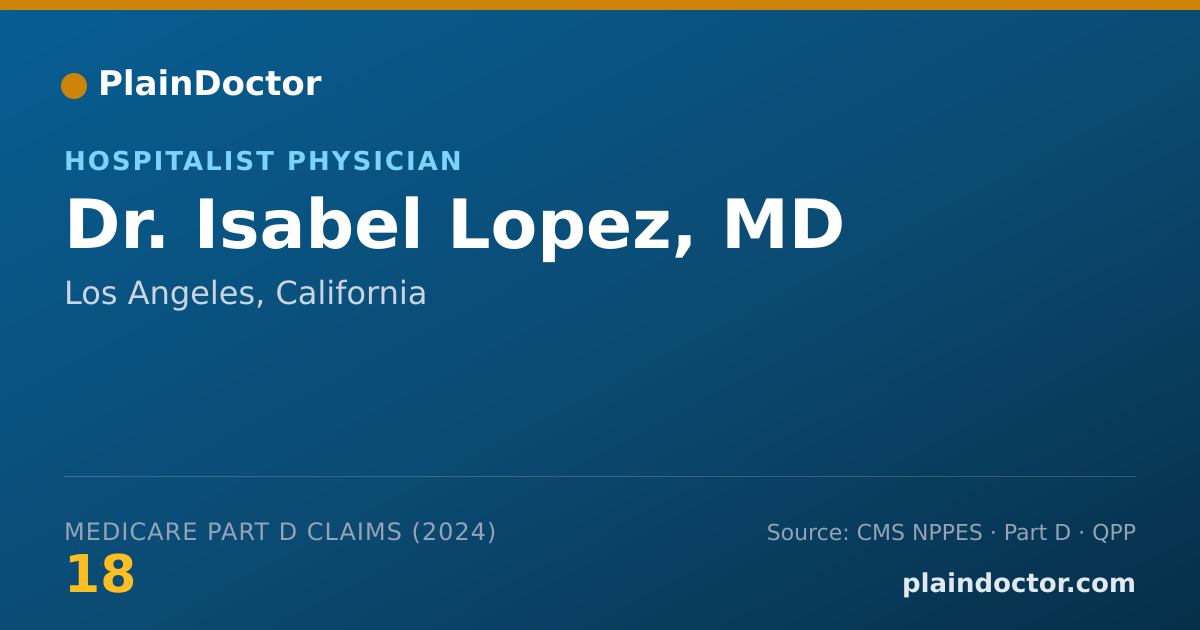 Shareable card for Isabel Lopez, MD - Internal Medicine Physician, Los Angeles, CA