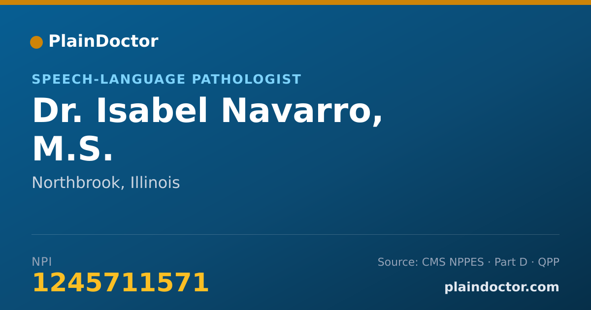 Shareable card for Isabel Navarro, M.S. - Speech-Language Pathologist, Northbrook, IL