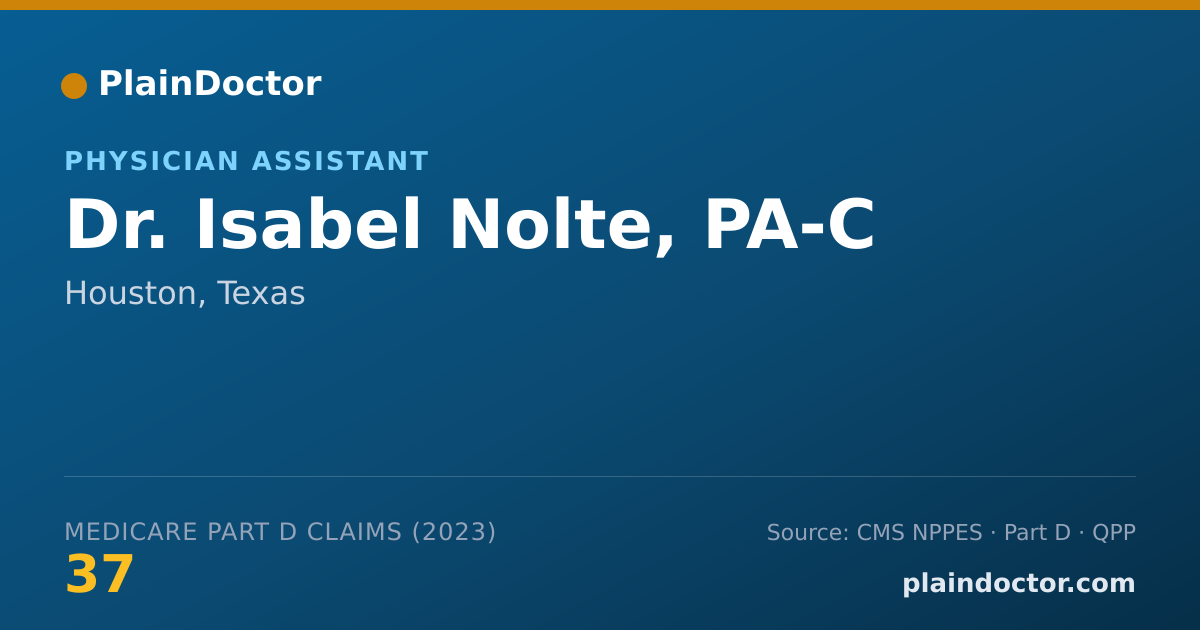Shareable card for Isabel Nolte, PA-C - Physician Assistant, Houston, TX