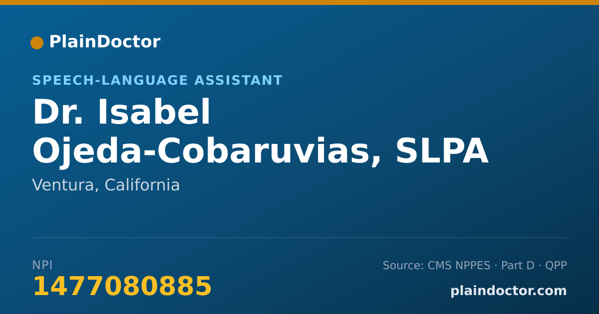 Shareable card for Isabel Ojeda-Cobaruvias, SLPA - Speech-Language Assistant, Ventura, CA