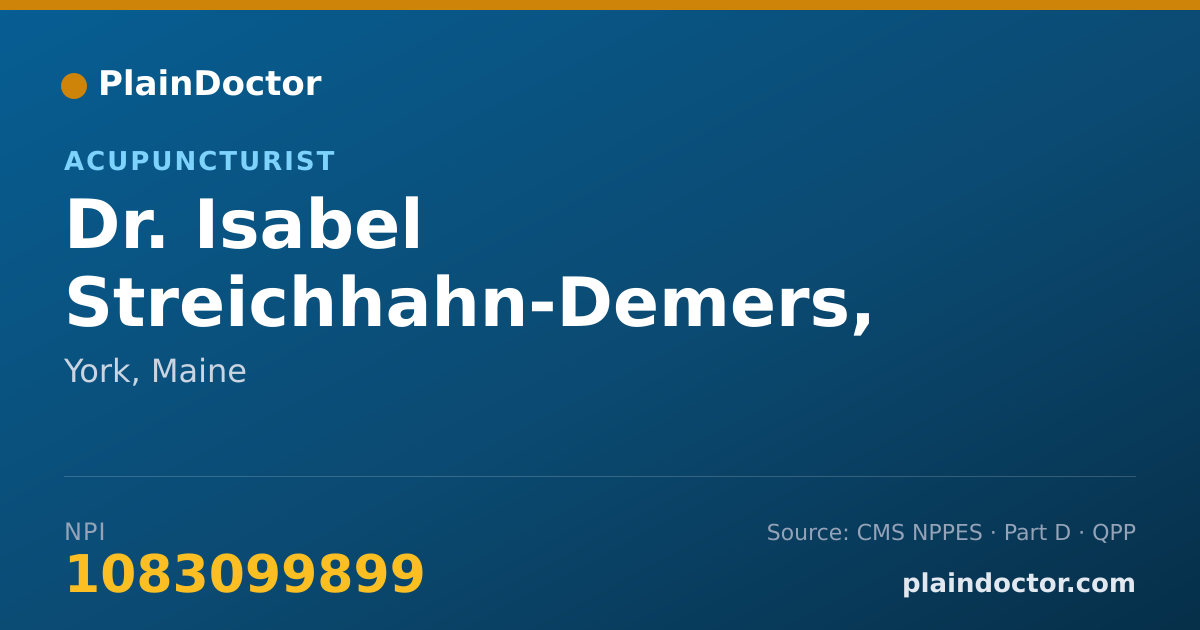 Shareable card for Isabel Streichhahn-Demers, L.AC. MAOM - Acupuncturist, York, ME