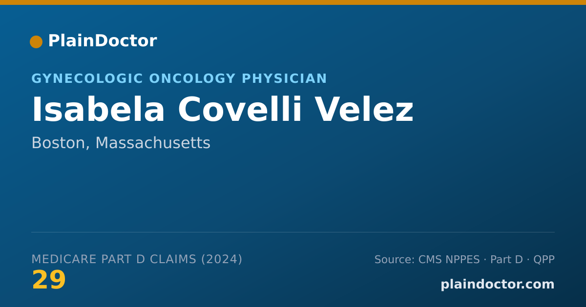 Shareable card for Isabela Covelli Velez - Gynecologic Oncology Physician, Boston, MA