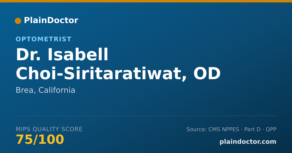Shareable card for Isabell Choi-Siritaratiwat, OD - Optometrist, Brea, CA