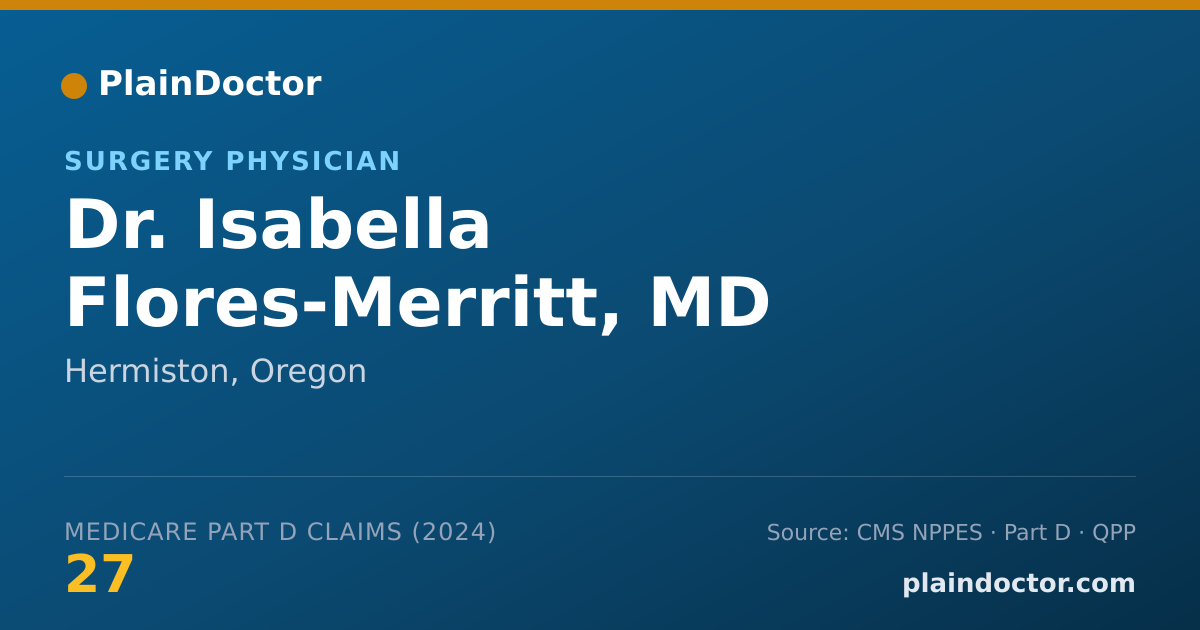 Shareable card for Isabella Flores-Merritt, MD - Surgery Physician, Carmichael, CA