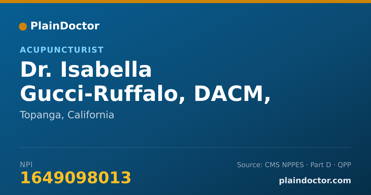 Shareable card for Isabella Gucci-Ruffalo, DACM, LAC - Acupuncturist, Topanga, CA