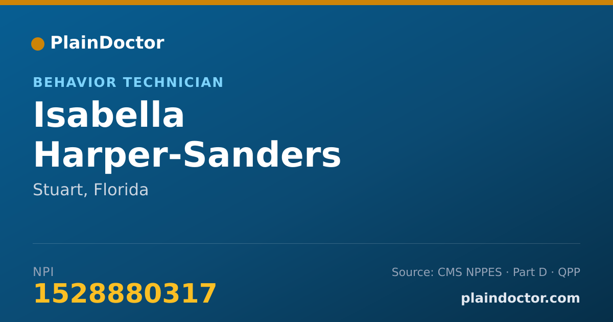 Shareable card for Isabella Harper-Sanders - Behavior Technician, Stuart, FL