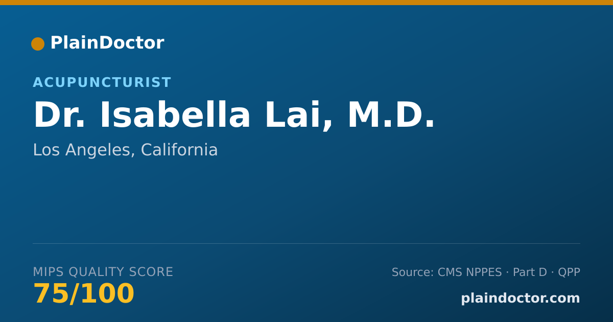 Shareable card for Isabella Lai, M.D. - Acupuncturist, Los Angeles, CA
