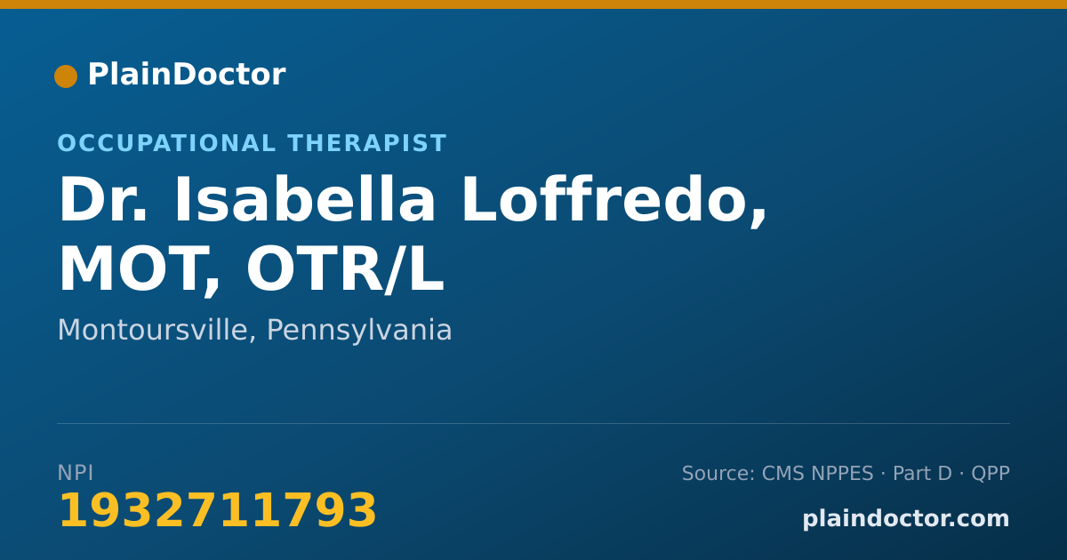 Shareable card for Isabella Loffredo, MOT, OTR/L - Occupational Therapist, Montoursville, PA